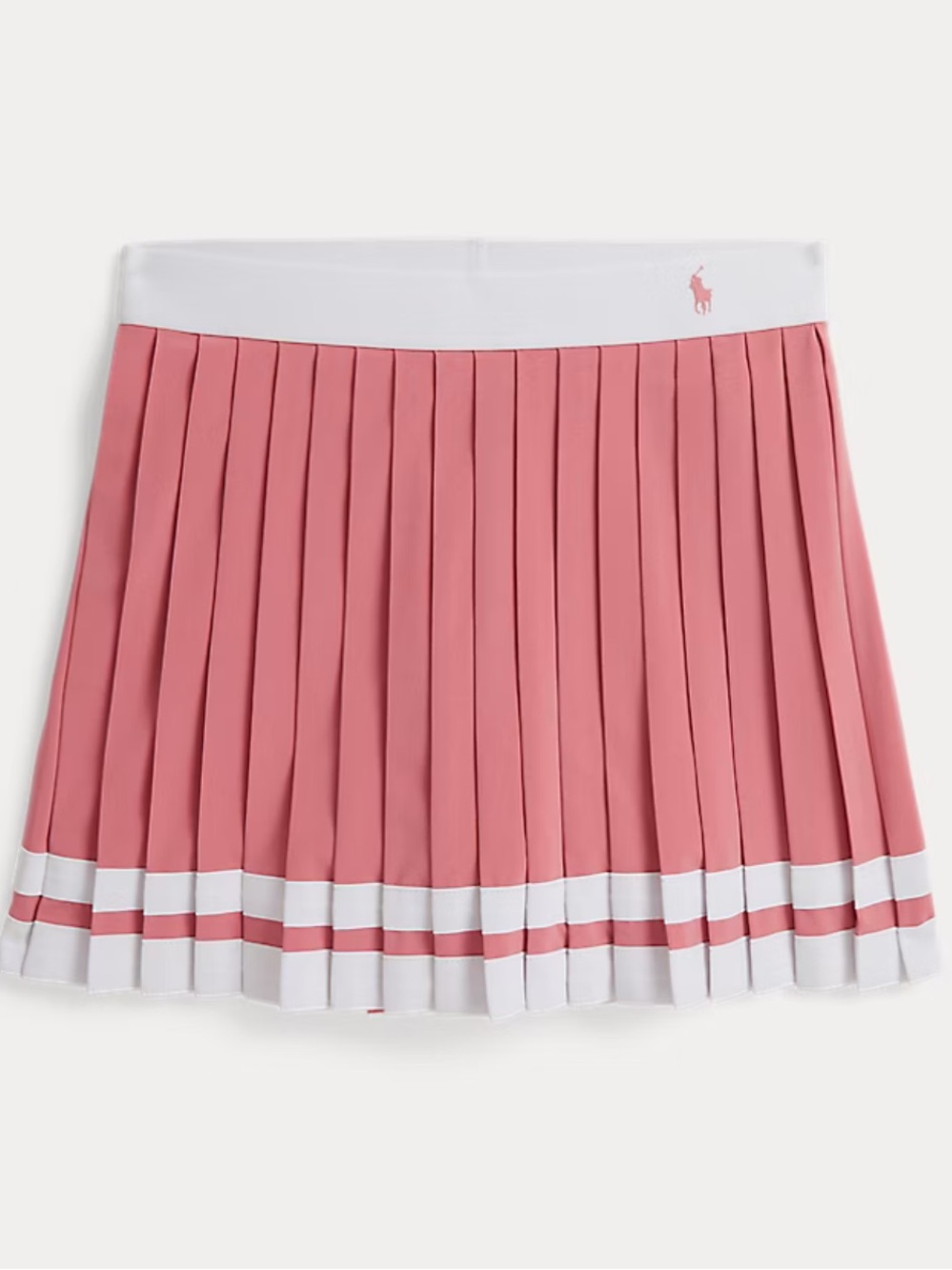 Ralph Lauren Coral-Pink Pleated Tennis Skirt with White Waistband 2T